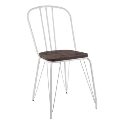 Scaun de dining alb/în culoare naturală din lemn de ulm District – Premier Housewares