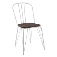 Scaun de dining alb/în culoare naturală din lemn de ulm District – Premier Housewares
