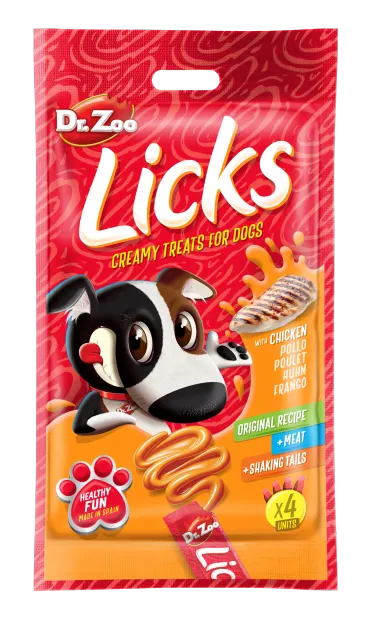 Dr Zoo Licks, recompense caini, Pui, 4x15 g