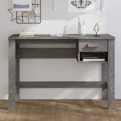 vidaXL Birou „HAMAR”, gri deschis, 110x40x75 cm, lemn masiv de pin