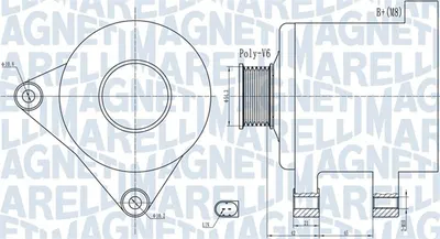 Alternator (14V, 120A) potrivit FORD FIESTA VI; MAZDA 2 1.6D 06.08-12.15