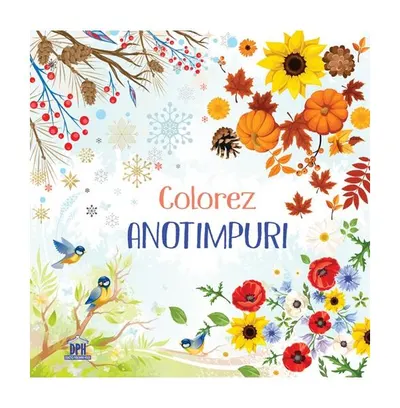 Colorez anotimpuri - carte de colorat + 12 creioane colorate - Paperback