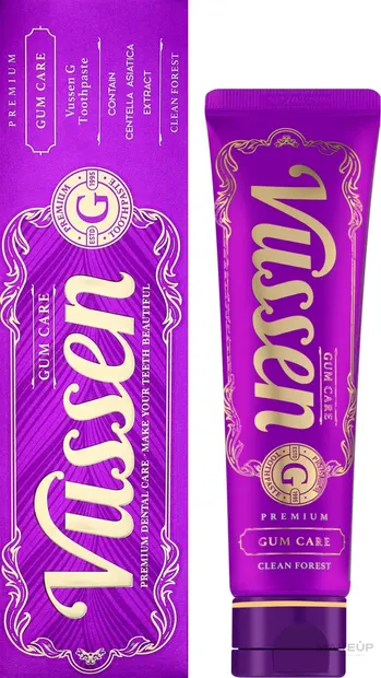 Vussen G Pastă de gel pentru gumă calmantă cu fluorură, 1000ppm, 120 g