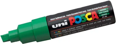 Marker permanent cu un varf tesit Uni Posca - PC-8K, 8 mm, verde