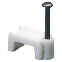 Shockproof Polymer Clips With Hardened Steel Pin - For Flat Cables Width 7-8mm - White