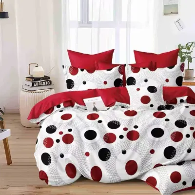 Lenjerie pat dublu cu Elastic - 3 Bucati 219 Lei - - 3 Bucati 219 Lei - Alb Rosu Negru buline