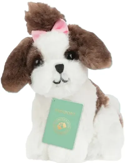 Jucărie de pluș Studio Pets - Câinele Sammy cu servietă, pașaport și autocolante, 8 cm