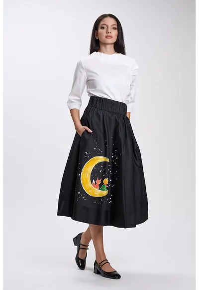Fusta neagra midi pictata manual Astorix