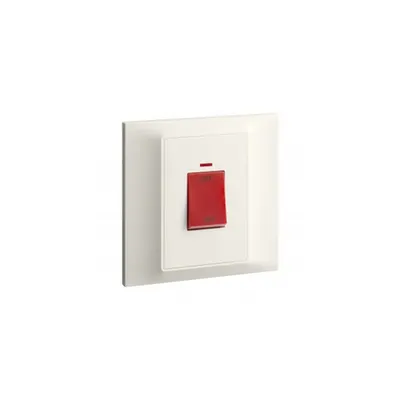 doi poli switch Belanko S - 45A 250V~ 1 module - Intrerupator switch + rosu neon indicator - ivory