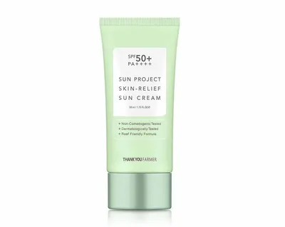 Thank You Farmer Crema de fata cu protectie solara SPF50+ Sun Project Skin Relief, 50 ml