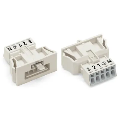 Snap-in plug; 5-pole; Cod. A; 1,50 mm²; white