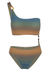 Costum de baie intreg cu aspect in degrade 31387 - Maro
