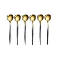 Set 6 Lingurite din Inox, Berglander, Auriu/Negru