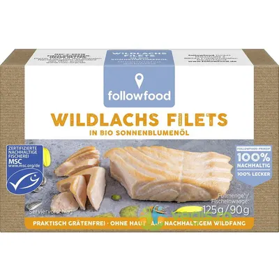File de Somon Salbatic in Ulei de Floarea Soarelui 125g