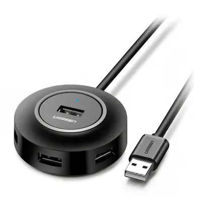 Hub USB UGREEN CR106, 4 x USB-A, 1m, Negru