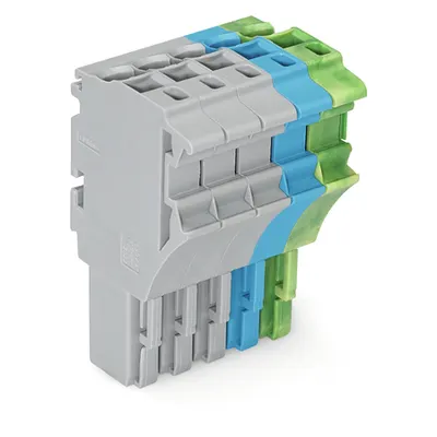 1-conductor female plug; 2.5 mm²; 5-pole; 2,50 mm²; gray, blue, green-yellow