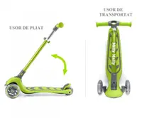 Trotineta pliabila Milly Mally Boogie Pink, roti din silicon cu Led, platforma antiderapanta, greutate admisa 50 kg