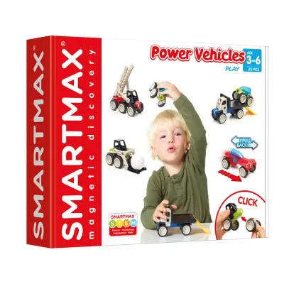 Joc magnetic, Smart Max, Vehicule cu motor, 25 piese