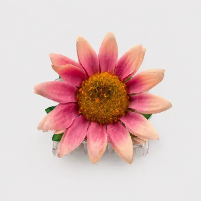 Clama de par statement cu floare tip dalie supradimensionata Roz