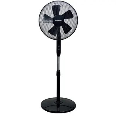 Ventilator cu picior Hausberg HB-5200 Speed, 40W-55W, 40 cm, 3 viteze, timer 1-2 ore, oscilatie, inaltime reglabila, negru Engros