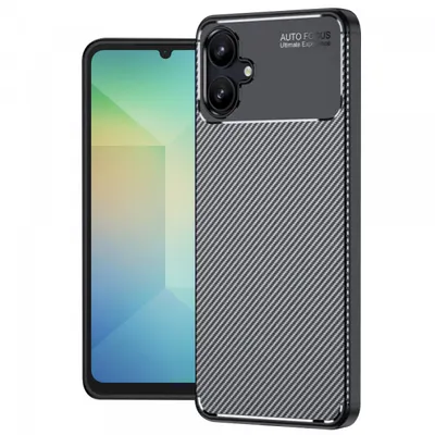 Husa pentru Samsung Galaxy A06 A065, Techsuit, CarbonFiber, Neagra