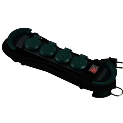 HOOK Outdoor 4xCEE7/3 verde 4,0m CEE7/7 BACHMANN 500.200
