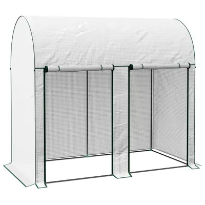 Outsunny Seră de Grădină, Seră pentru Plante cu 2 Uși Batante Rulante, Acoperire PE, Anti-UV, 2x1x1,78 m, Alb | Aosom Romania