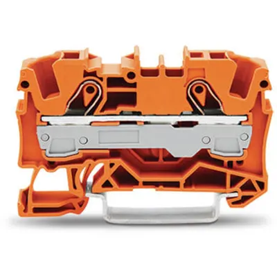 2-conductor through terminal block; 6 mm²; suitable for Ex e II applications; side and center marking; for DIN-rail 35 x 15 and 35 x 7.5; Push-in CAGE CLAMP®; 6,00 mm²; orange