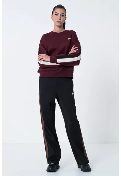 Bluza de trening cu insertii contrastante - Violet tyrian