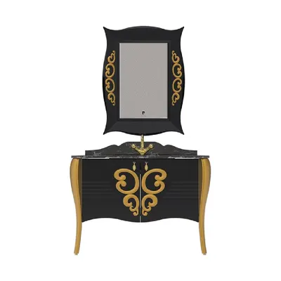 Set mobilier baie Pierre Cardin Hermitage 3 piese negru 115 cm
