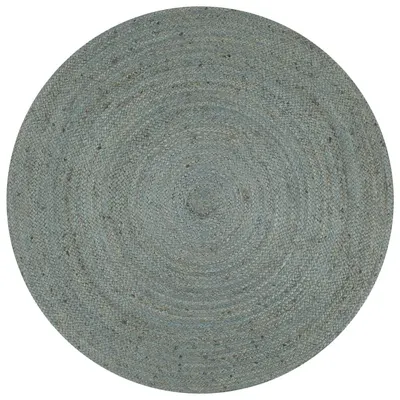 vidaXL Covor manual, verde măsliniu, 150 cm, iută, rotund