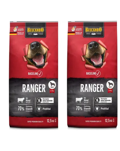 BELCANDO Baseline Ranger Grain Free 2 x 12,5 kg hrana fara cereale, caine adult