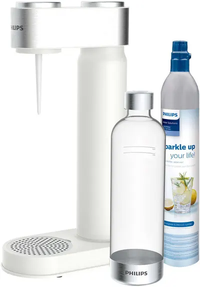 Mașină de sodă Philips - GoZero ADD4902WH/10, albă/argintie