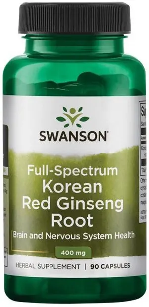 Full Spectrum Korean Red Ginseng Root, 400 mg, 90 capsule, Swanson