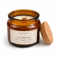 Lumânare parfumată din ceară de soia Noir Silhouette - Mosc și Lemn de santal 90 g - Chihlimbar