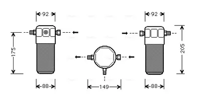 Uscator aer conditionat potrivit AUDI 80 B4, 90 B3, A4 B5, A6 C5, CABRIOLET B3, COUPE B3; VW PASSAT B5 1.6-3.0 04.87-01.05