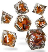 Set de zaruri GlassStaff - Liquid Core RPG Dice Set, Phantasm Fluxcore (7 buc.)