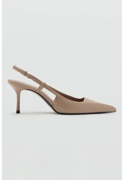 Pantofi slingback cu varf ascutit - Bej
