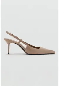 Pantofi slingback cu varf ascutit - Bej