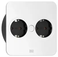 Contact pentru încorporare Bachmann - TWIST 2, 2x Schuko, 2 m, pătrat, alb