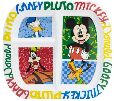 Farfurie cu trei compartimente Stor - Mickey Has Fun