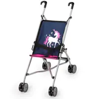 Carucior pentru papusi Bayer Buggy albastru cu unicorni 30154AA