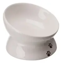 Trixie, castron ceramic ridicat ergonomic, alb, 0.15 L/ 13 cm