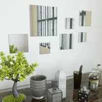 vidaXL Set oglindă de perete, 7 piese, sticlă, pătrat