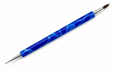 Pensula Dubla Unghii cu Punctator Albastru Cod 6