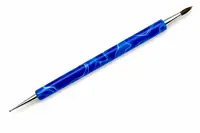 Pensula Dubla Unghii cu Punctator Albastru Cod 6