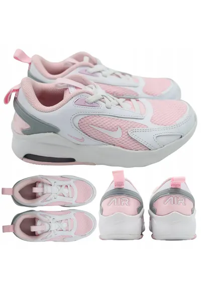 Pantofi Sport Copii - Air Max Bolt - Plasa Respirabila si Material Sintetic - Captuseala Textila Moale - Talpa Spuma cu Insertii Cauciuc - Alb/Roz