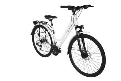 Bicicletă tekking Davi Adventuro, 28″, 160-185 cm, 21 viteze, Alb