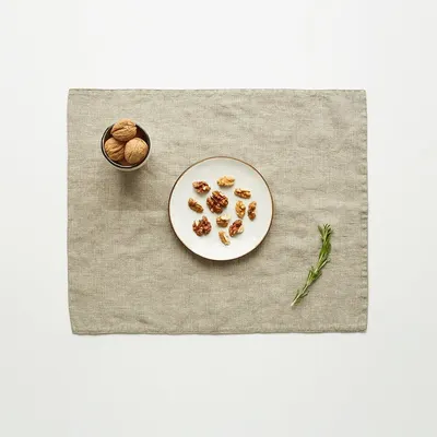 Suport din in pentru farfurie Linen Tales, 35 x 45 cm, bej