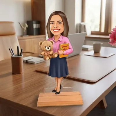 Caricatura pentru Educatoare - Statueta Personalizata tip Trofeu